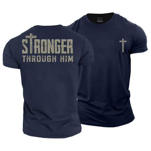 Men's Stronger Through Him Cotton T-Shirt