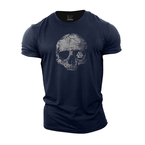 Men's Viking Skull Cotton T-Shirt
