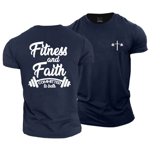 Men's Fitness And Faith Committed To Both Cotton T-Shirt