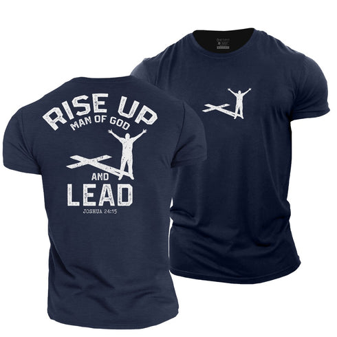 Men's Men of God Rise Up and Lead Cotton T-Shirt