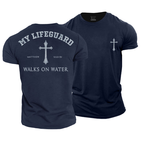 Men's My Lifeguard Walks on Water Cotton T-Shirt