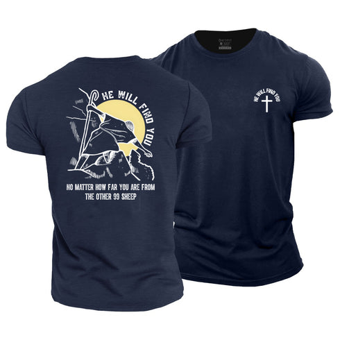 Men's He Will Find You Cotton T-Shirt