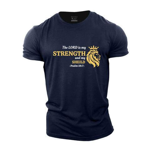 Men's The Lord Is My Strength And My Sheild Cotton T-Shirt