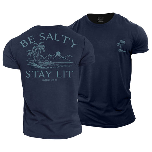 Men's Be Salty Stay Lit Cotton T-Shirt
