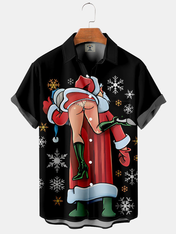 Men's Christmas Funny Graphic Short Sleeve Hawaiian Shirt
