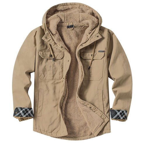 Men‘s Warm Polar fleece Pocket Casual Hoodie Jacket Outwear