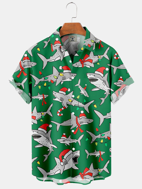 Men's Christmas Funny Graphic Short Sleeve Hawaiian Shirt