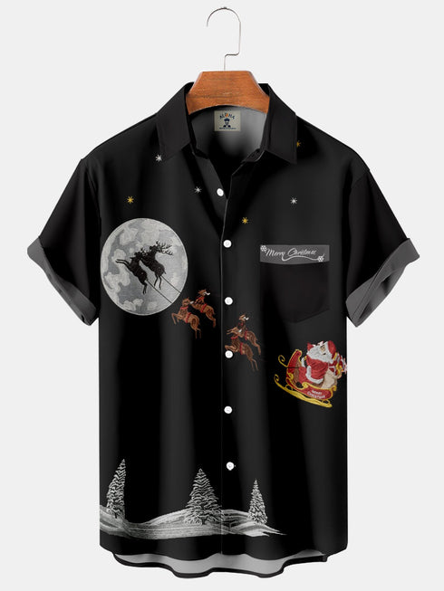 Men's Christmas Funny Graphic Short Sleeve Hawaiian Shirt