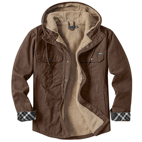 Men‘s Warm Polar fleece Pocket Casual Hoodie Jacket Outwear