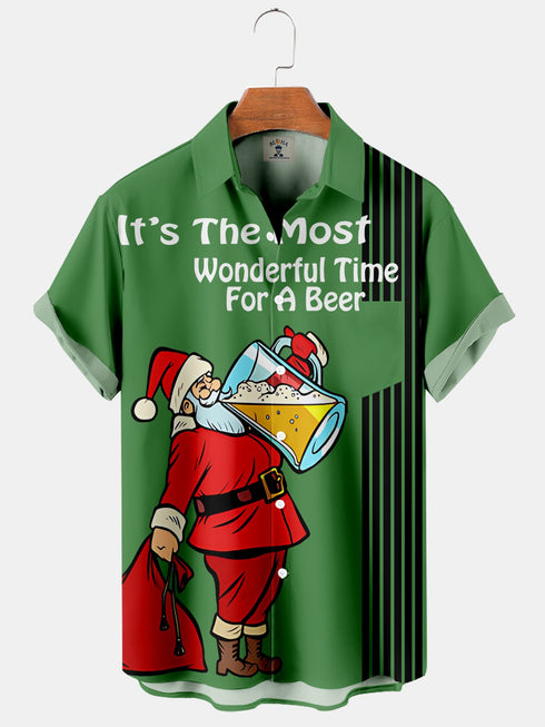 Men's Christmas Funny Graphic Short Sleeve Hawaiian Shirt
