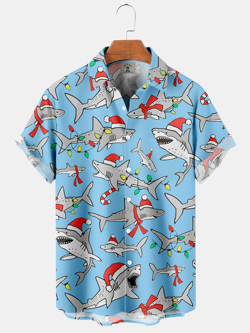 Men's Christmas Funny Graphic Short Sleeve Hawaiian Shirt