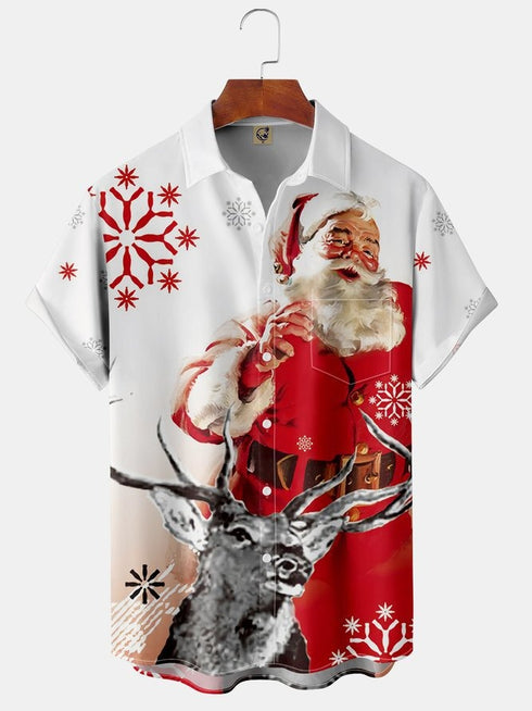 Men's Christmas Funny Graphic Short Sleeve Hawaiian Shirt
