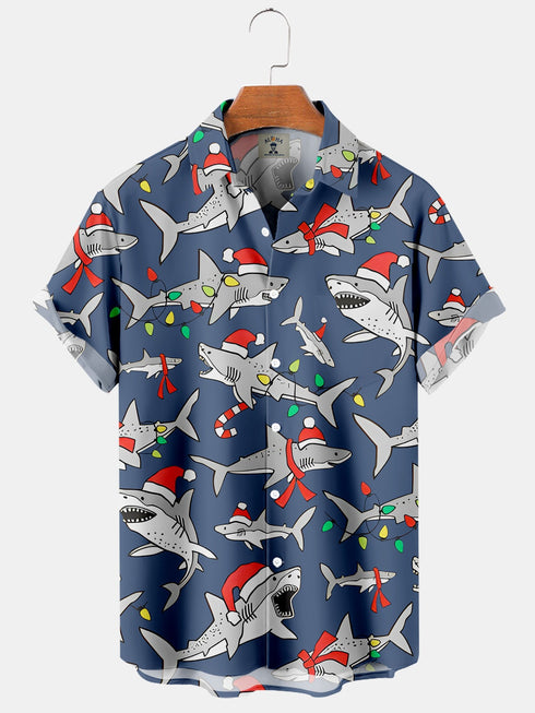Men's Christmas Funny Graphic Short Sleeve Hawaiian Shirt