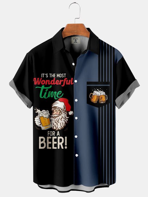 Men's Christmas Funny Graphic Short Sleeve Hawaiian Shirt