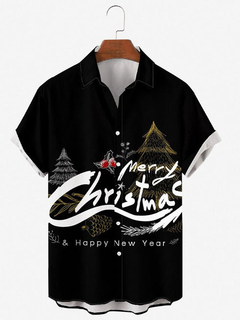 Men's Christmas Funny Graphic Short Sleeve Hawaiian Shirt