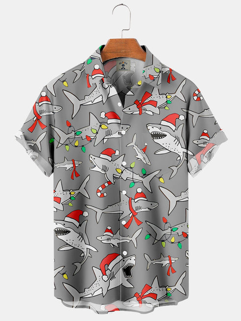 Men's Christmas Funny Graphic Short Sleeve Hawaiian Shirt
