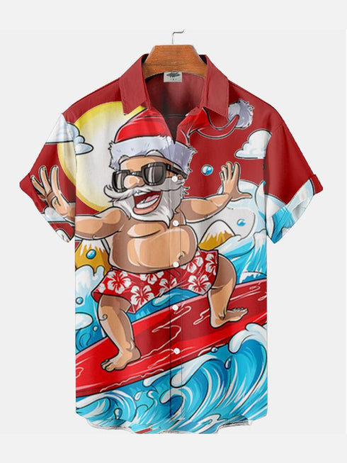 Men's Christmas Funny Graphic Short Sleeve Hawaiian Shirt