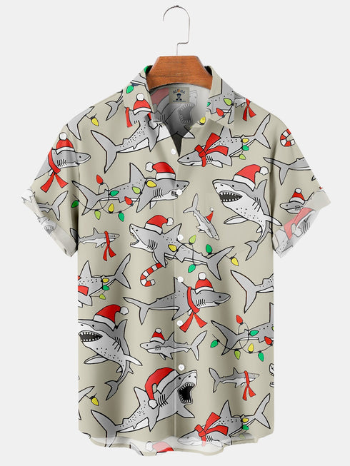 Men's Christmas Funny Graphic Short Sleeve Hawaiian Shirt