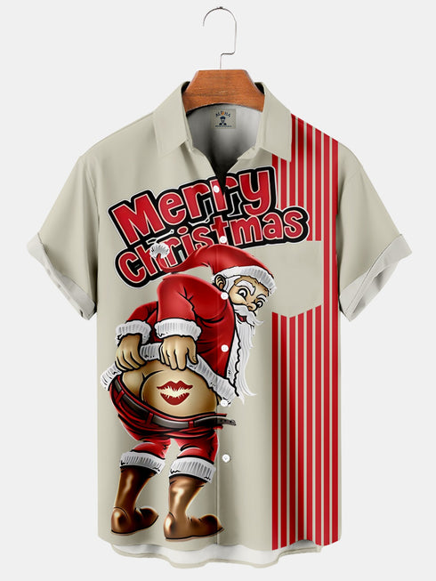 Men's Christmas Funny Graphic Short Sleeve Hawaiian Shirt