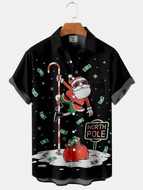 Men's Christmas Funny Graphic Short Sleeve Hawaiian Shirt