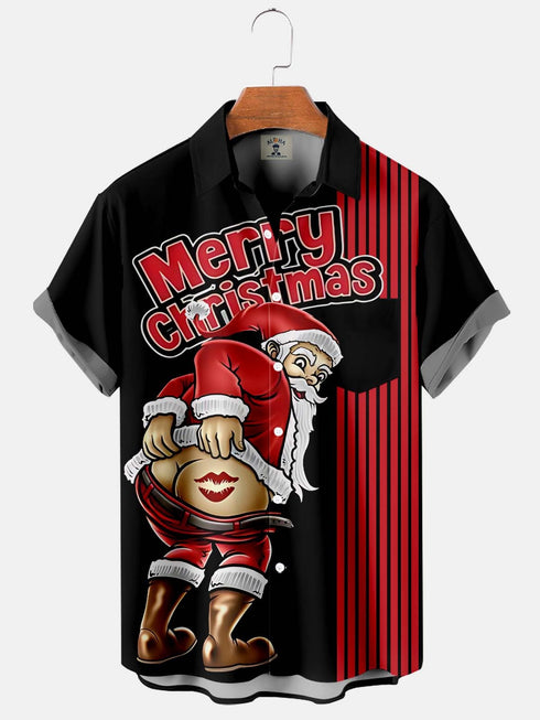 Men's Christmas Funny Graphic Short Sleeve Hawaiian Shirt