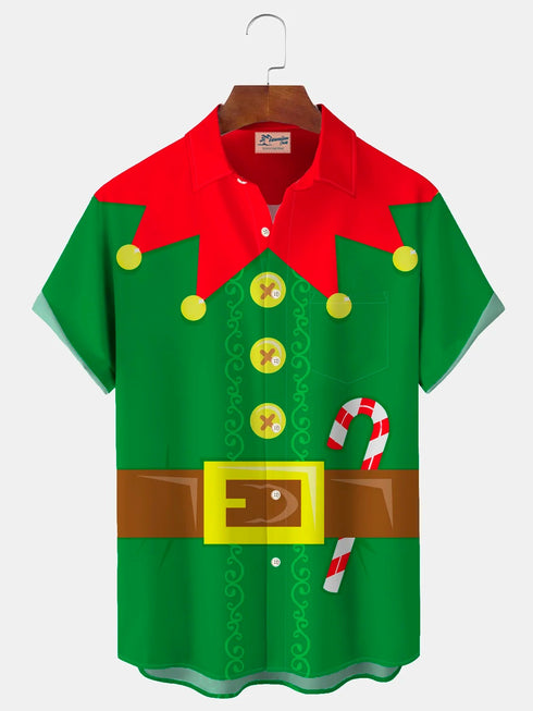 Men's Christmas Funny Graphic Short Sleeve Hawaiian Shirt