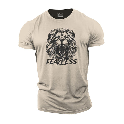 Men's Fearless Lion Cotton T-Shirt