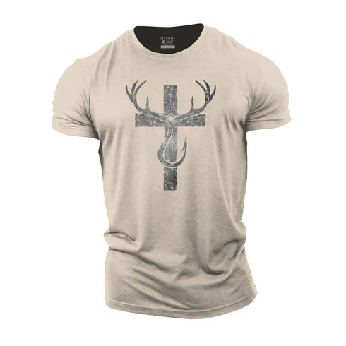 Men's Christ Hunting Fishing Cotton T-Shirt
