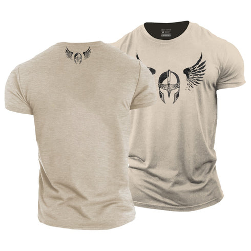 Men's Spartan Warrior Helmet Cotton T-Shirt