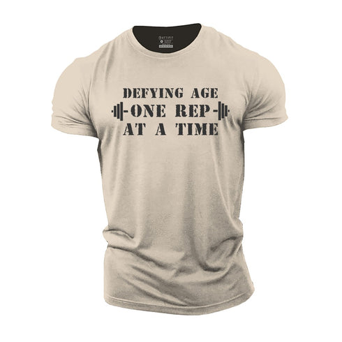 Men's Defying Age One Rep at A Time Cotton T-Shirt