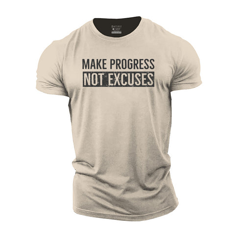 Men's Make Progress Not Excuses Cotton T-Shirt