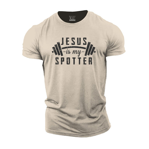Men's Jesus Is My Spotter Cotton T-Shirt