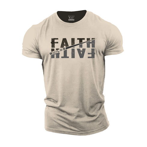 Men's Faith Builds Faith Cotton T-Shirt