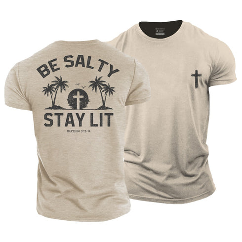 Men's Be Salty Stay Lit Cotton T-Shirt