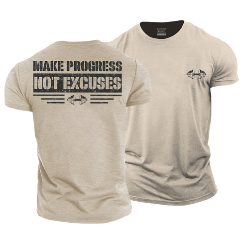 Men's Make Progress Not Excuses Cotton T-Shirt