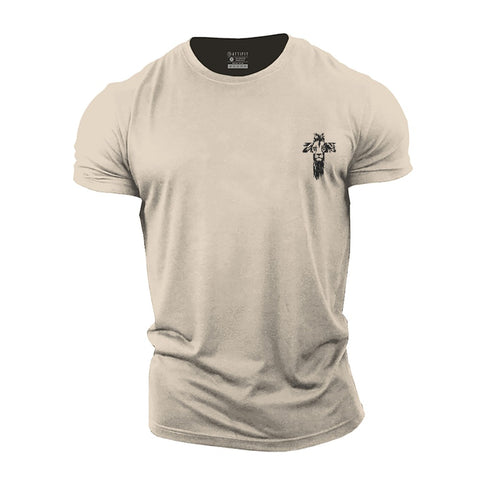 Men's Mini Lion Cross Cotton T-Shirt