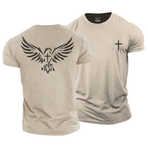 Men's Wings Like Eagles Cotton T-Shirt