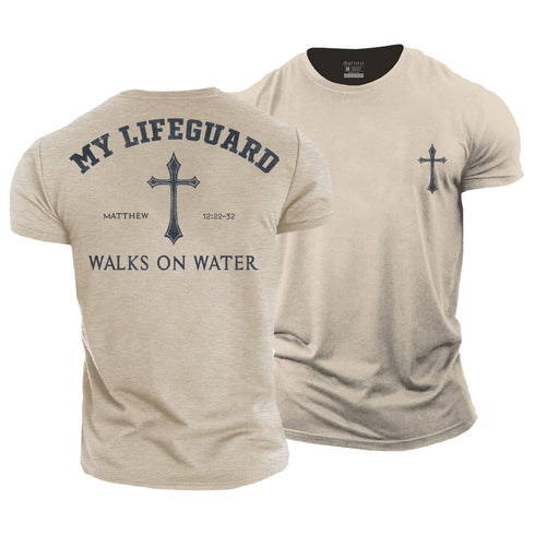 Men's My Lifeguard Walks on Water Cotton T-Shirt