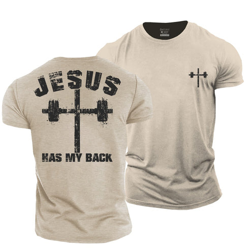 Men's Jesus Has My Back Cotton T-Shirt