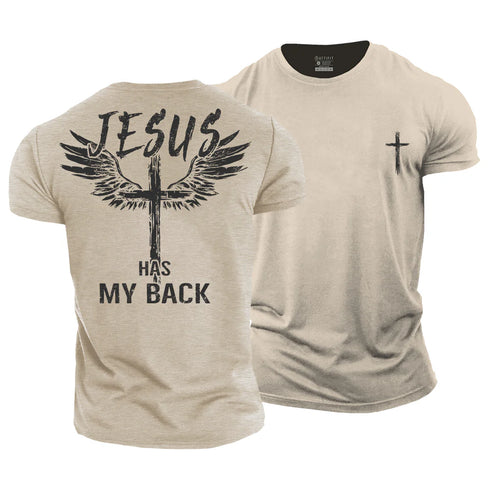 Men's Jesus Has My Back Cotton T-Shirt