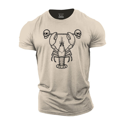 Men's Weightlifting Lobster Cotton T-Shirt