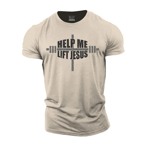 Men's Help Me Lift Jesus Cotton T-Shirt