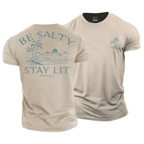 Men's Be Salty Stay Lit Cotton T-Shirt