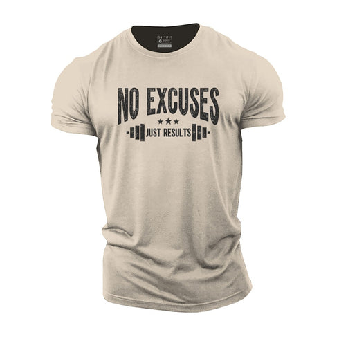 Men's No Excuses Just Results Cotton T-Shirt