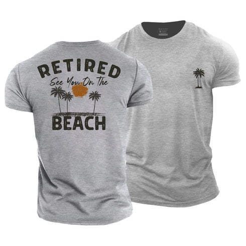 Men's Retired, See You on The Beach Cotton T-Shirt