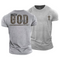 Gray t-shirt with motivational quote and cross design on a white background