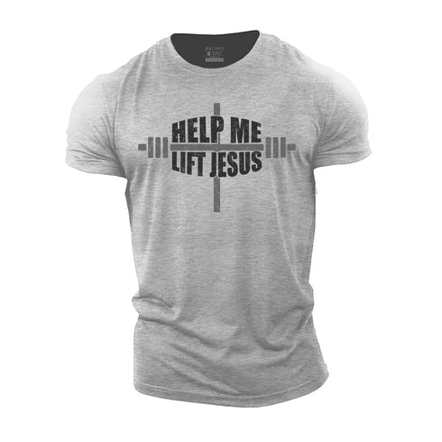 Men's Help Me Lift Jesus Cotton T-Shirt
