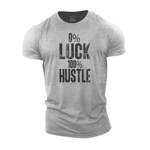 Men's 0% Luck 100% Hustle Cotton T-Shirt