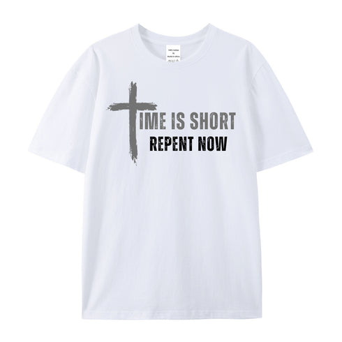 Unisex Time Is Short Repent Now Cotton T-Shirt