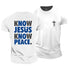 Men's Know Jesus Know Peace Cross Cotton T-Shirt